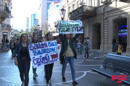 Bakıda yenidən aksiya keçirilib (FOTOLAR)