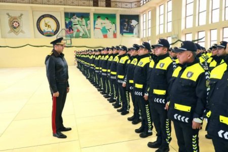 Vilayət Eyvazov yol polislərini sıraya düzdü - FOTO