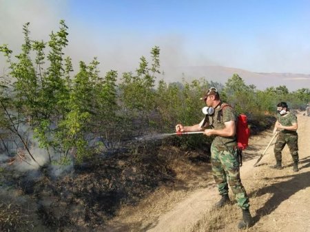 Yanğının söndürülməsinə helikopter və 26 texnika cəlb edildi – FOTO