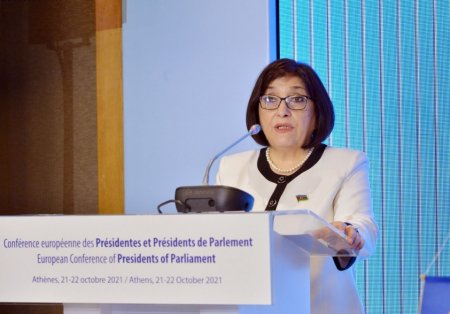 Milli Məclisin sədri Parlament Sədrlərinin Avropa Konfransında çıxış edib