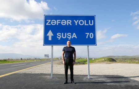 Prezident İlham Əliyev və birinci xanım Mehriban Əliyeva Zəfər yolunun açılışında iştirak ediblər
