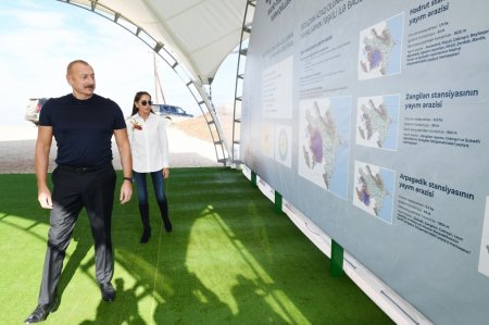Prezident İlham Əliyev və birinci xanım Mehriban Əliyeva Şuşa Radio-Televiziya Yayım Stansiyasının təməlini qoyublar