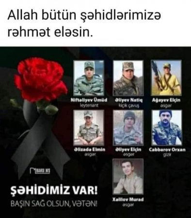 Yenə şəhid verdik. Yenə şəhid verdik.