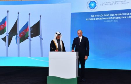 Prezident İlham Əliyev "Xızı-Abşeron" Külək Elektrik Stansiyasının təməlqoyma mərasimində iştirak edib