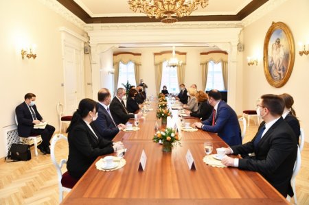 Milli Məclisin sədri Sahibə Qafarova Riqada Latviya Seyminin sədri ilə görüşüb