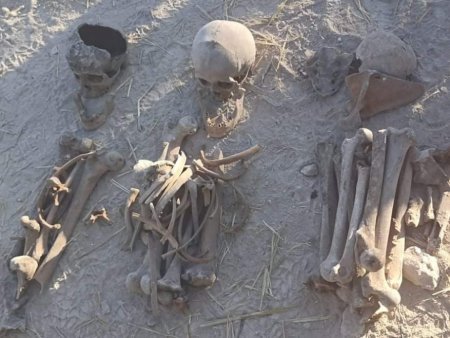 Xocalı rayonunun Fərrux kəndində insan skeletləri aşkarlanıb FOTO