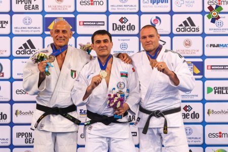 Azərbaycanın veteran cüdoçuları Avropa çempionatının birinci günündə 6 medal qazanıblar