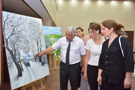 Şamaxıda gənc rəssam Şahin Nəcəfovun ilk fərdi sərgisi açılıb