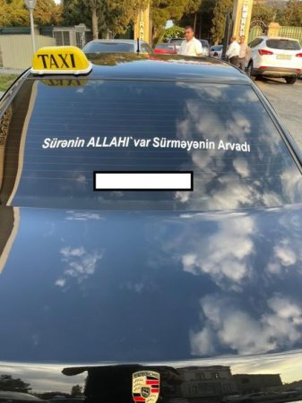 Avtomobilə dini kəlam, aforizm, şəhid şəkli vuran sürücülərin NƏZƏRİNƏ! - FOTOLAR