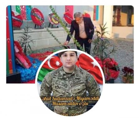 Şəhid  balamız  Niyaməddin  Sultanzadənin  ruhu  qarşısında  baş  əyərək...,