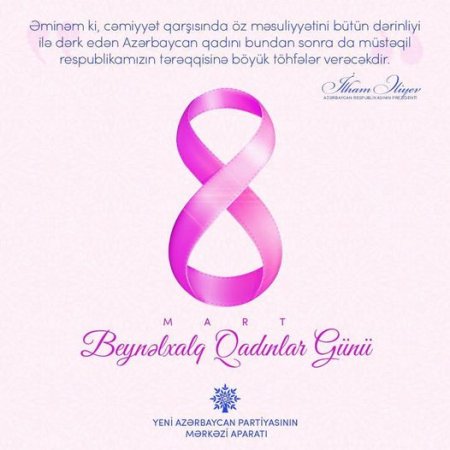 8 Mart – Beynəlxalq Qadınlar Günü münasibətilə təbrik edir, xoş arzularımızı yetiririk: Qasım Qasımov Qobustan rayon YAP sədri