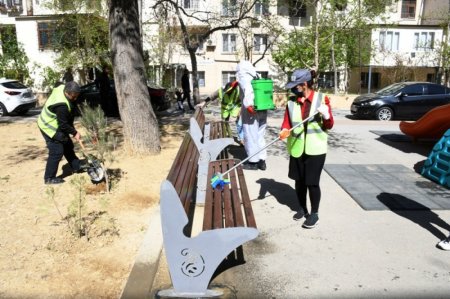 Bu gün Bakının 533 küçəsi yuyulub - FOTOLAR Bu gün Bakının 533 küçəsi yuyulub - FOTOLAR