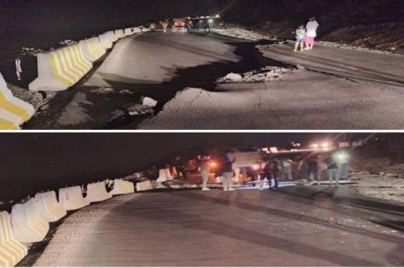 Muğanlı-İsmayıllı istiqamətindəki yolda sürüşmə olub - FOTO