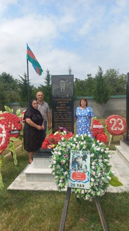 Qəbələ Oğuz yazarları Xaçmaz kənd şəhidlərinin məzarlarını ziyarət ediblər - FOTOLAR