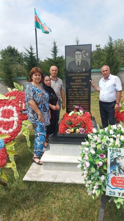 Qəbələ Oğuz yazarları Xaçmaz kənd şəhidlərinin məzarlarını ziyarət ediblər - FOTOLAR