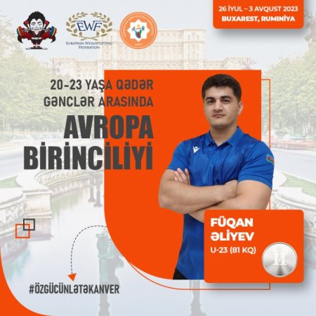 Atletimiz Avropa birinciliyində gümüş medal qazanıb - FOTO