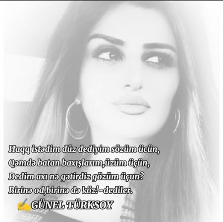 "GÜNAH MƏNİM ÖZÜMDƏDİR!" Müəllif : GÜNEL TÜRKSOY - FOTO "GÜNAH MƏNİM ÖZÜMDƏDİR!" Müəllif : GÜNEL TÜRKSOY - FOTO