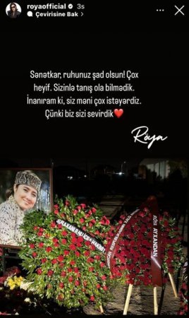 Röya Aygün Bəylərin məzarından paylaşım etdi - FOTO Röya Aygün Bəylərin məzarından paylaşım etdi - FOTO