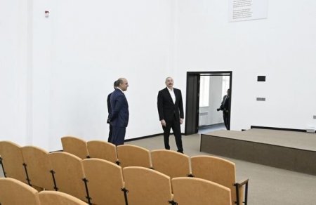 Prezident Bum qəsəbəsində tam orta məktəbin yeni binasının açılışında iştirak edib - FOTO