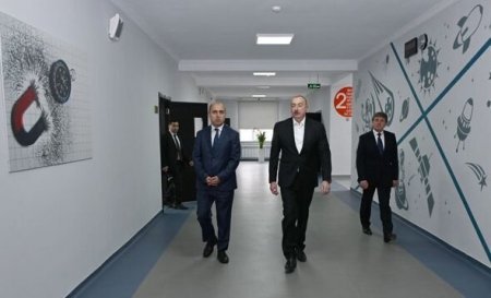 Prezident Bum qəsəbəsində tam orta məktəbin yeni binasının açılışında iştirak edib - FOTO