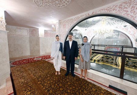 Azərbaycanın birinci xanımı Mehriban Əliyeva Bibiheybət ziyarətgah kompleksini ziyarət edib - FOTO