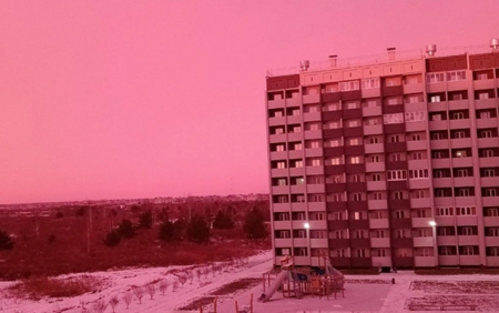 Rusiyada şəhər çəhrayı rəngə boyandı - Fotolar