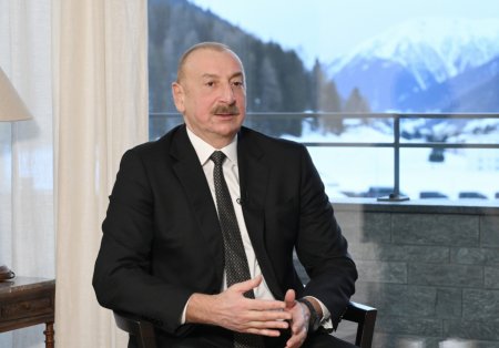 Prezident Davosda Çinin CGTN telekanalına müsahibə verib - Foto