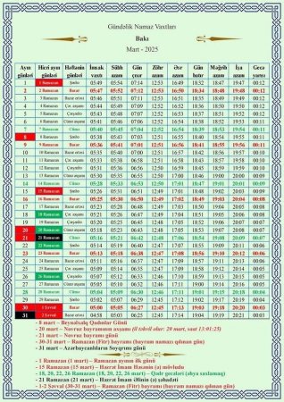 Ramazan ayı nə vaxtdan başlayır? - Təqvim Ramazan ayı nə vaxtdan başlayır? - Təqvim