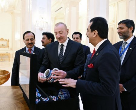 Azərbaycan Prezidenti Pakistan Senatının sədrini qəbul edib