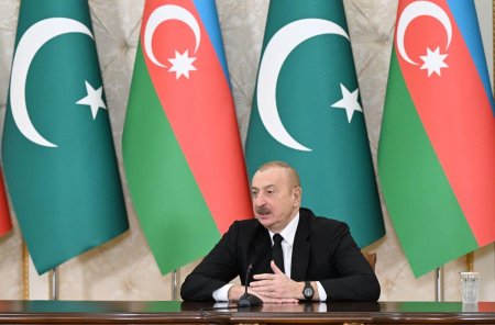 Azərbaycan Prezidenti və Pakistanın Baş naziri mətbuata bəyanatlarla çıxış ediblər - FOTOLAR
