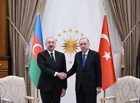 Prezidentlərin təkbətək görüşü başladı - Foto